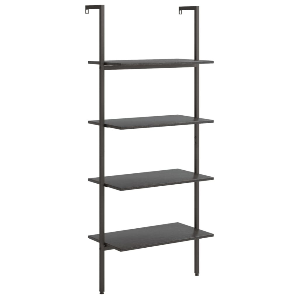 Vidaxl Black (, 64 X 35 X 152.5 Cm) Leaning Shelf Bookcase Bookshelf Shelving Unit Storage Rack Organiser