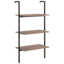 vidaXL Leiterregal mit 3 Böden Dunkelbraun und Schwarz 64x35x120,5cm