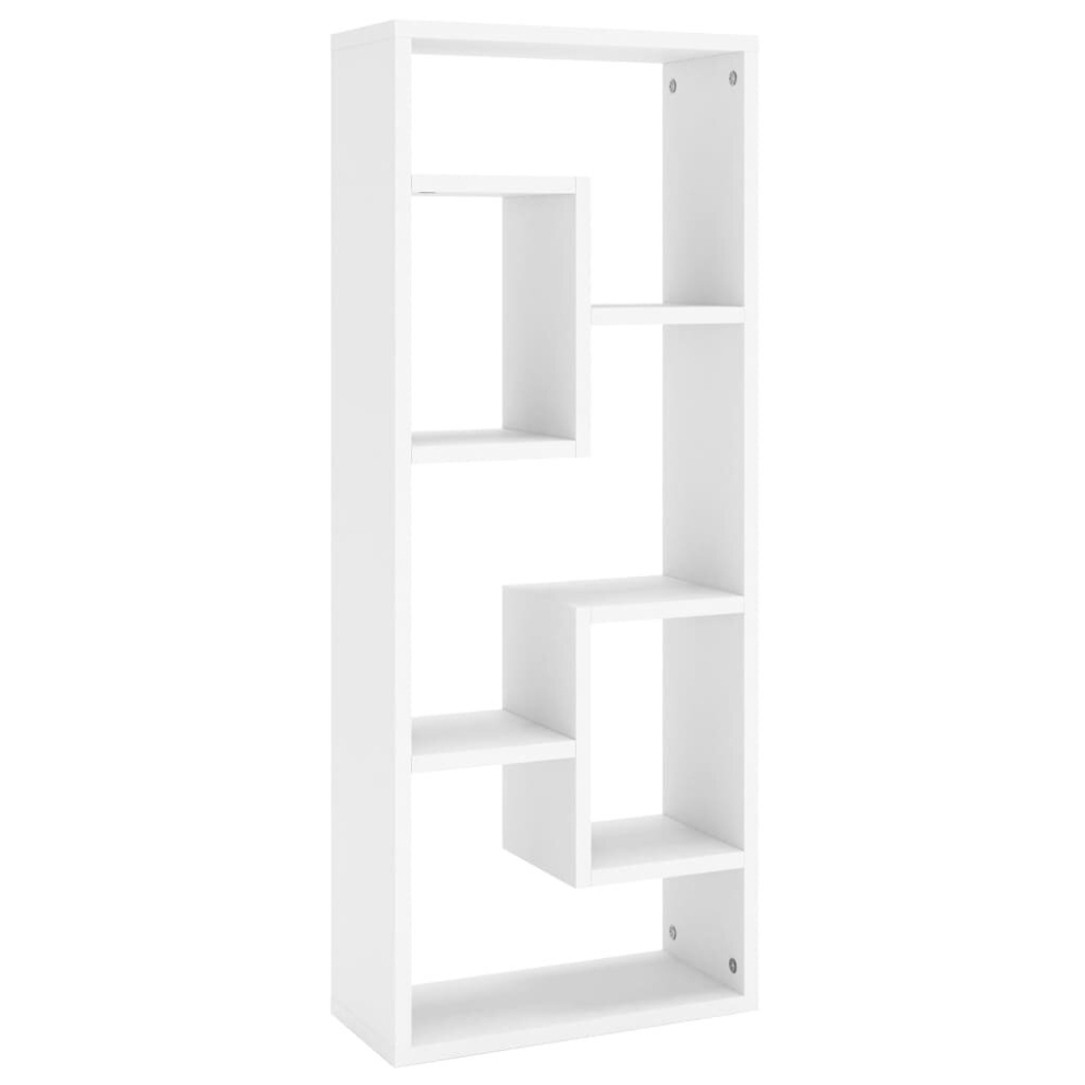 vidaXL Wall Shelf White Chipboard Household Wall Rack Display Hanging Shelf