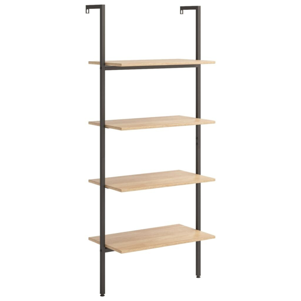 Vidaxl (Light Brown, 64 X 35 X 152.5 Cm) Leaning Shelf Bookcase Bookshelf Shelving Unit Storage Rack Organiser