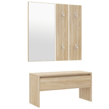 (Sonoma oak) vidaXL Hallway Furniture Set Living Room Bench and Coat Rack Engineered Wood
