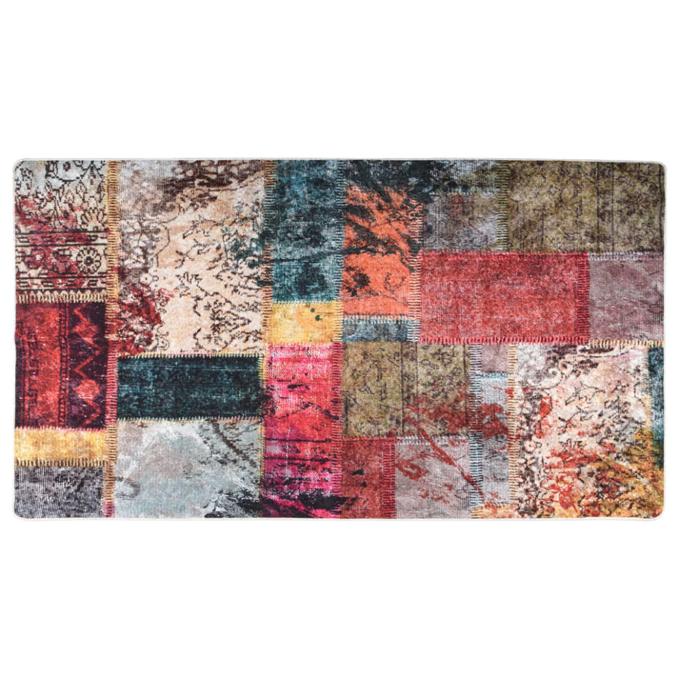 vidaXL Rug Washable Patchwork Multicolour Anti Slip Home Floor Carpet Area Rug