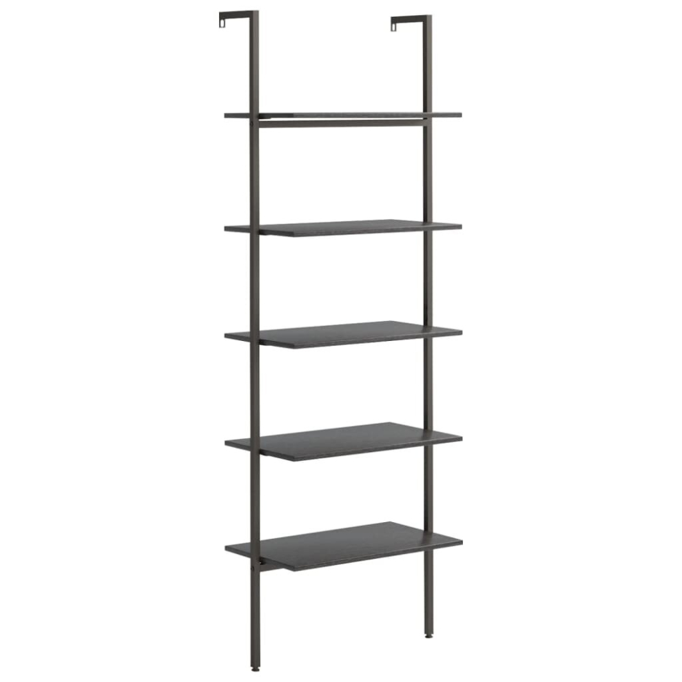 Vidaxl (, 64 X 35 X 185 Cm) Leaning Shelf Bookcase Bookshelf Shelving Unit Storage Rack Organiser Black