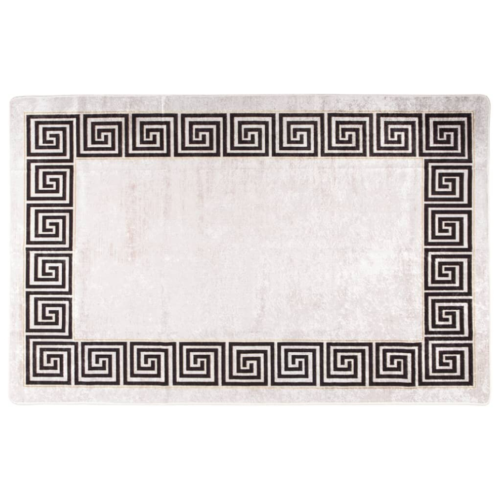 vidaXL Rug Washable 80x150 cm Light Beige Anti Slip Living Room Carpet Mat