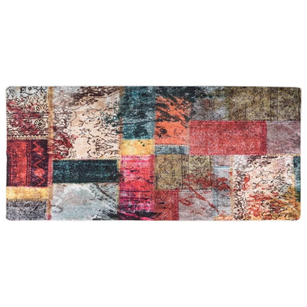 vidaXL Rug Washable Patchwork Multicolour Anti Slip Home Floor Carpet Area Rug