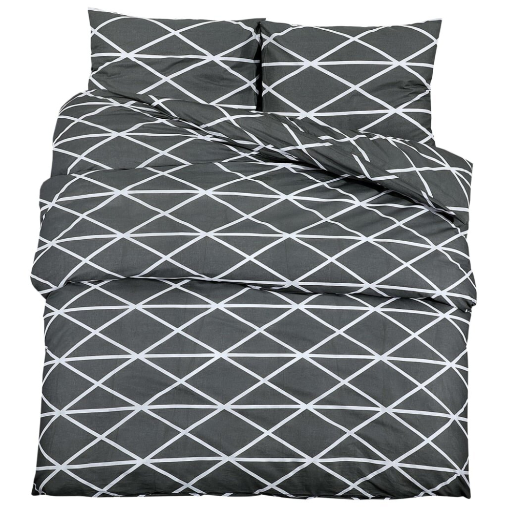 (200 x 200 cm + 80 x 80 cm) vidaXL 1/2x Duvet Cover Set Grey Cotton Duvet Slipcover Pillowcase Multi Sizes