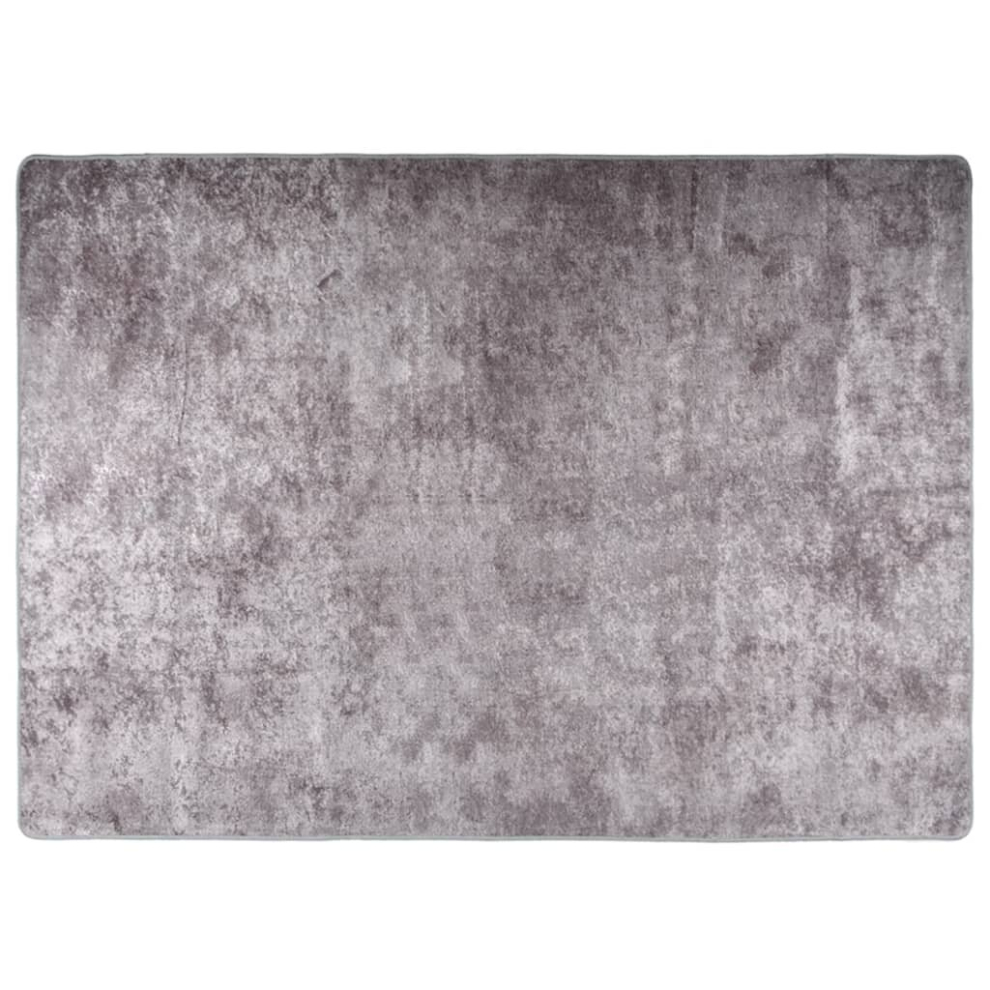 vidaXL Rug Washable Grey Anti Slip Home Living Room Floor Carpet Area Rug