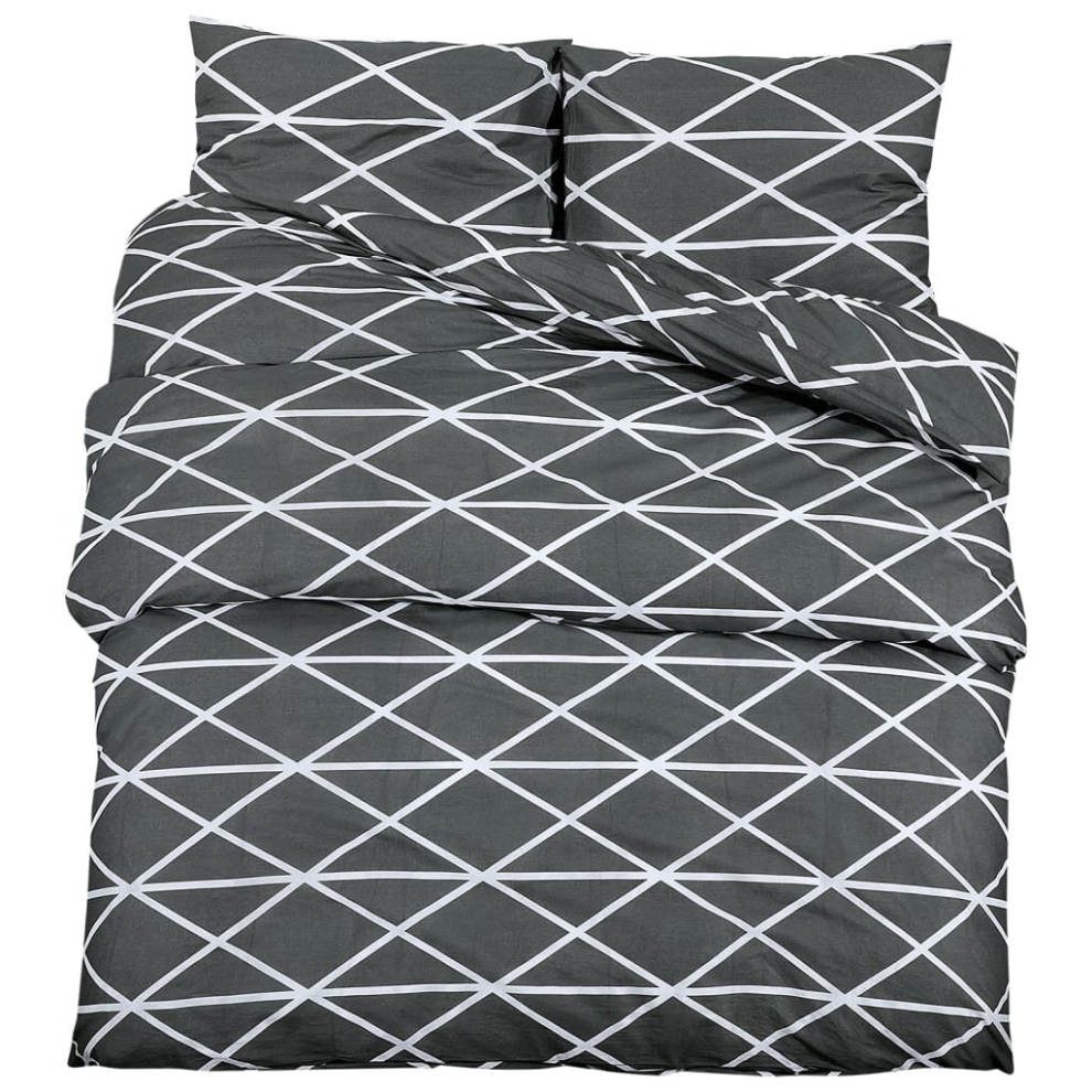 (200 x 200 cm + 65 x 65 cm/ 1 pcs) vidaXL 1/2x Duvet Cover Set Grey Cotton Duvet Slipcover Pillowcase Multi Sizes