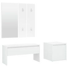 (White) vidaXL Hallway Furniture Set Engineered Wood Hall Bench Rack Multi Colours