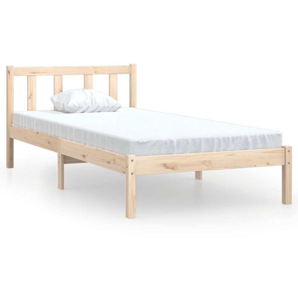 vidaXL Solid Pinewood Bed Frame 90x200 cm Home Furniture Bedstead Bed Base