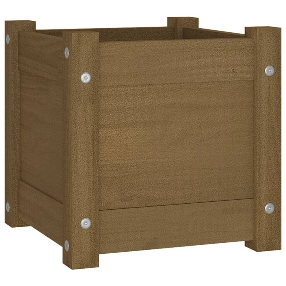 Vidaxl (Honey 1) 1/2X Solid Pinewood Garden Planter Outdoor Flower Box Pot Patio Planter Brown