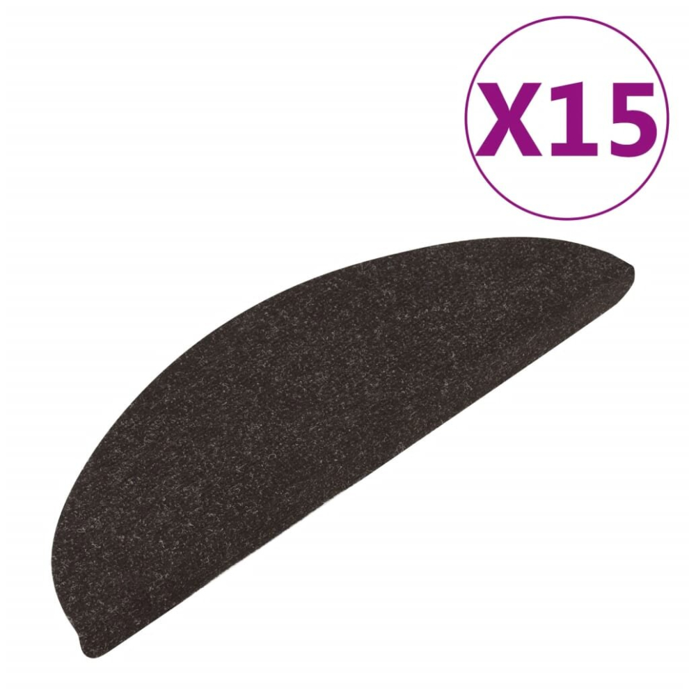 Vidaxl Stair Mats Carpet Stair Tread Stair Step Rug Self-Adhesive 15 Pcs Black