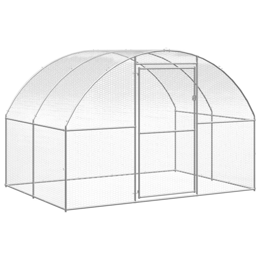 vidaXL Outdoor Chicken Coop Galvanised Steel Garden Chicken Cage Hen House