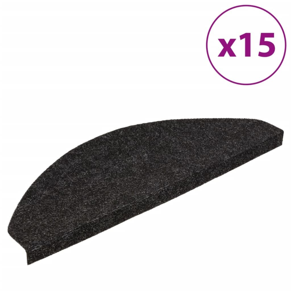 Vidaxl Stair Mats Carpet Rug Stair Protector Self-Adhesive 15 Pcs Anthracite