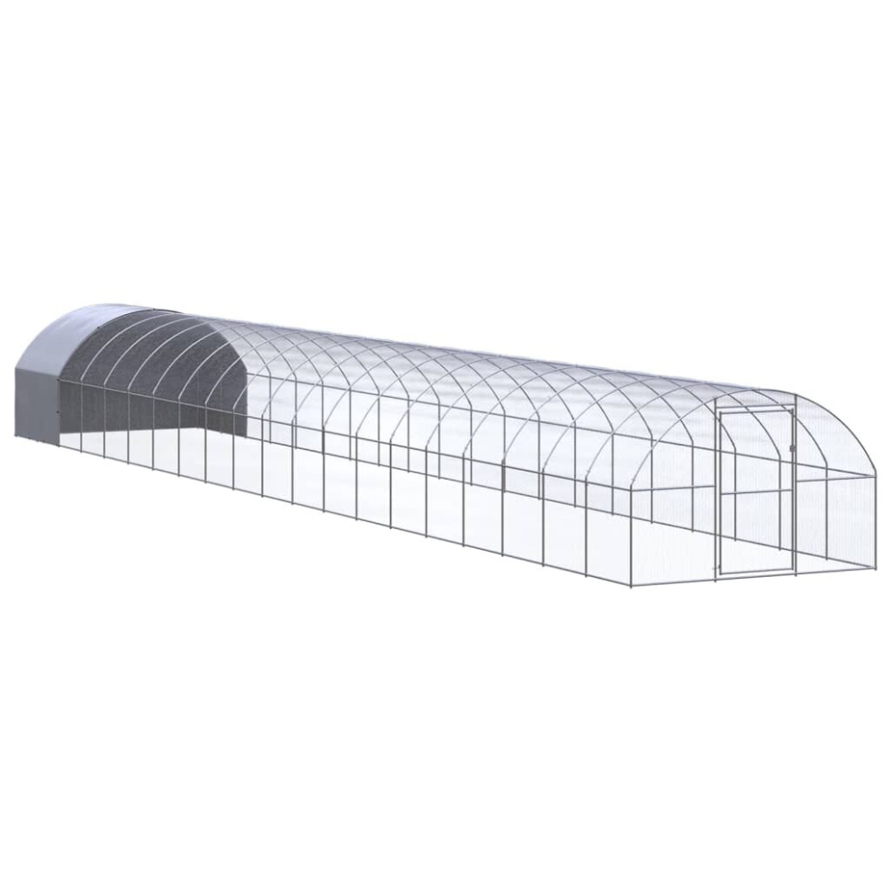 vidaXL Outdoor Chicken Coop 3x20x2 m Galvanised Steel Garden Poultry House