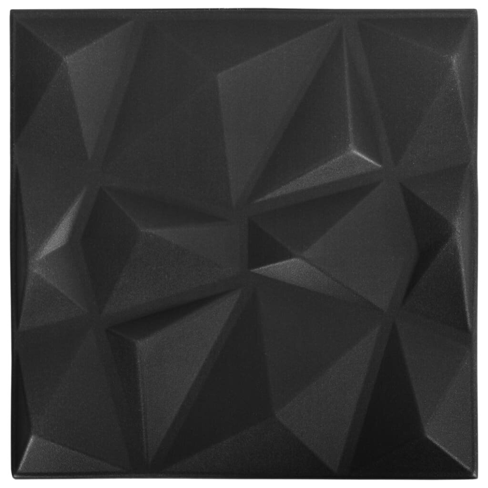 (diamond black, 48) vidaXL 12/24/48x 3D Wall Panels Self-adhesive Wall Panel Decor Multi Colours