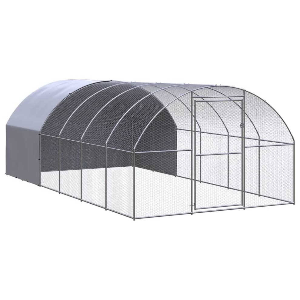 Vidaxl Outdoor Chicken Coop 3X6x2 M Galvanised Steel Garden Poultry House