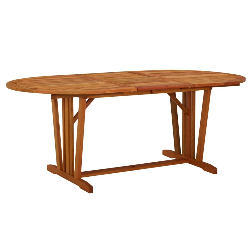 vidaXL Solid Wood Eucalyptus Garden Table Wooden Patio Extendable Dining Table