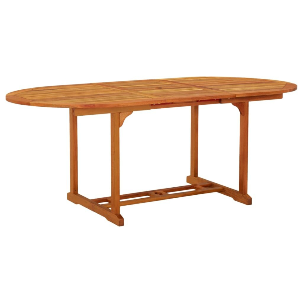 vidaXL Solid Wood Eucalyptus Garden Table Wooden Patio Outdoor Dining Table