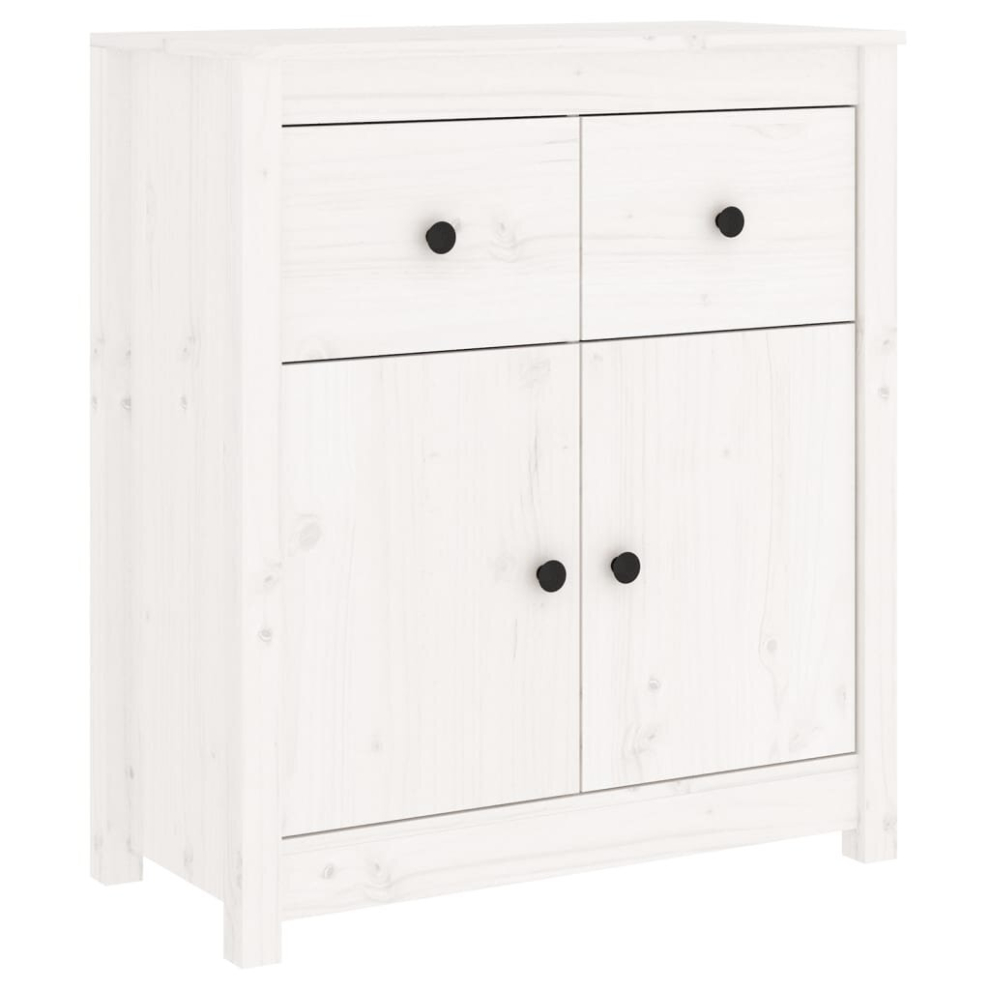 vidaXL Solid Wood Pine Sideboard White Side Cabinet Home Organiser Cupboard