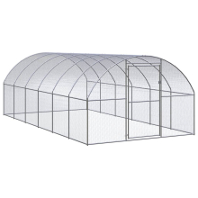 vidaXL Outdoor Chicken Coop 3x6x2 m Galvanised Steel Garden Poultry House