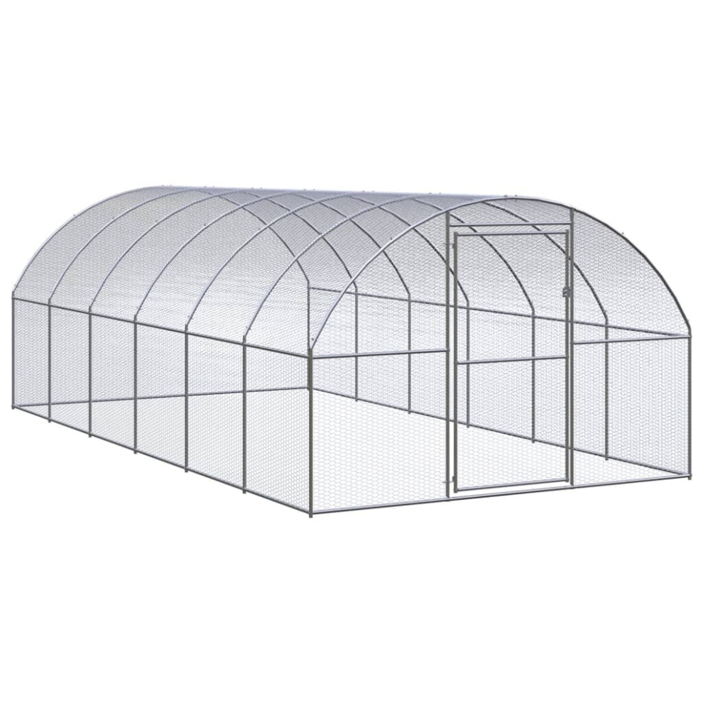 Vidaxl Outdoor Chicken Coop 3X6x2 M Galvanised Steel Garden Poultry House