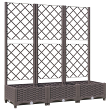 vidaXL Garden Planter with Trellis Brown PP Outdoor Raised Bed Flower Box