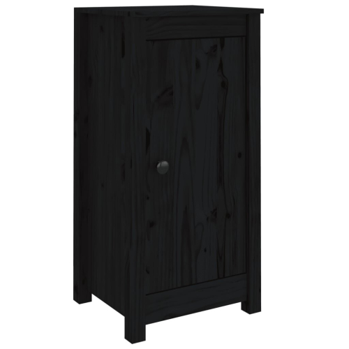 VidaXL vidaXL 2x Solid Wood Pine Sideboards Black Wooden Home Organiser Cupboard