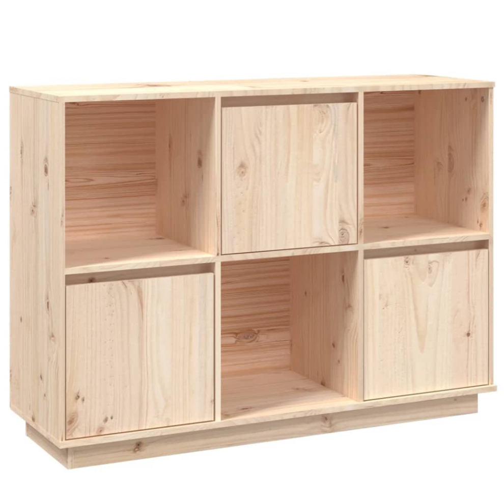 Vidaxl (Brown) Solid Wood Pine Sideboard Side Cabinet Home Organiser Multi Colours Brown