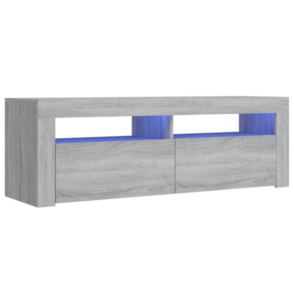Vidaxl (Grey Sonoma) Tv Cabinet With Led Lights Entertainment Centre Tv Stand Media Tv Unit