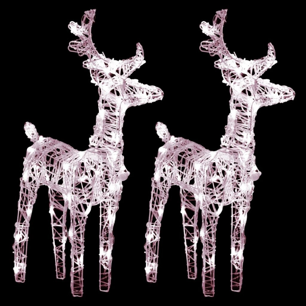 (warm white) vidaXL Christmas Reindeers 80 LEDs Acrylic Christmas Lighted Reindeer Decor