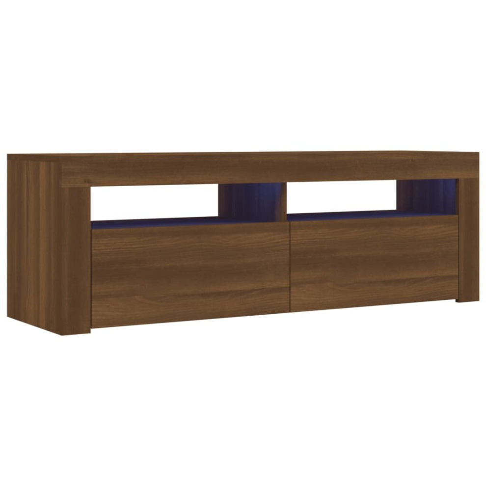 (brown oak) vidaXL TV Cabinet with LED Lights TV Stand Unit 120x35x40 cm Multi Colours