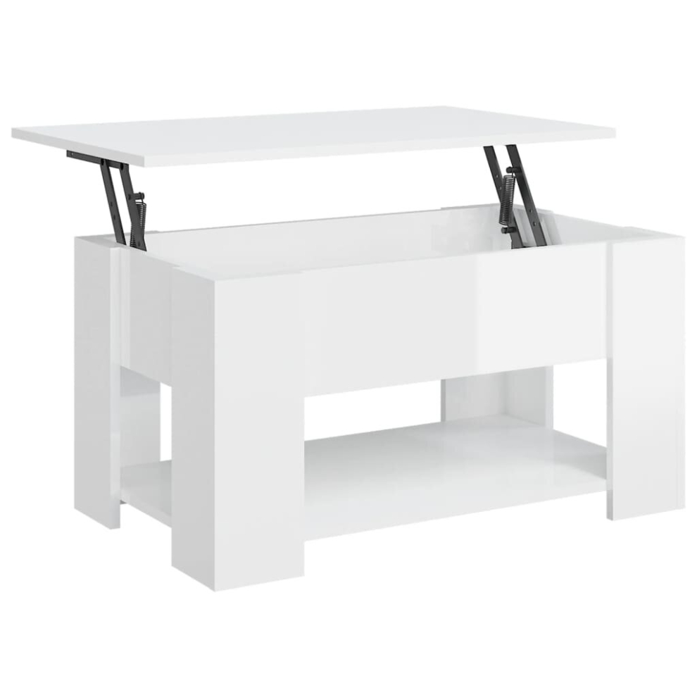 (high gloss white) vidaXL Coffee Table Engineered Wood Couch Centre Accent Table Multi Colours