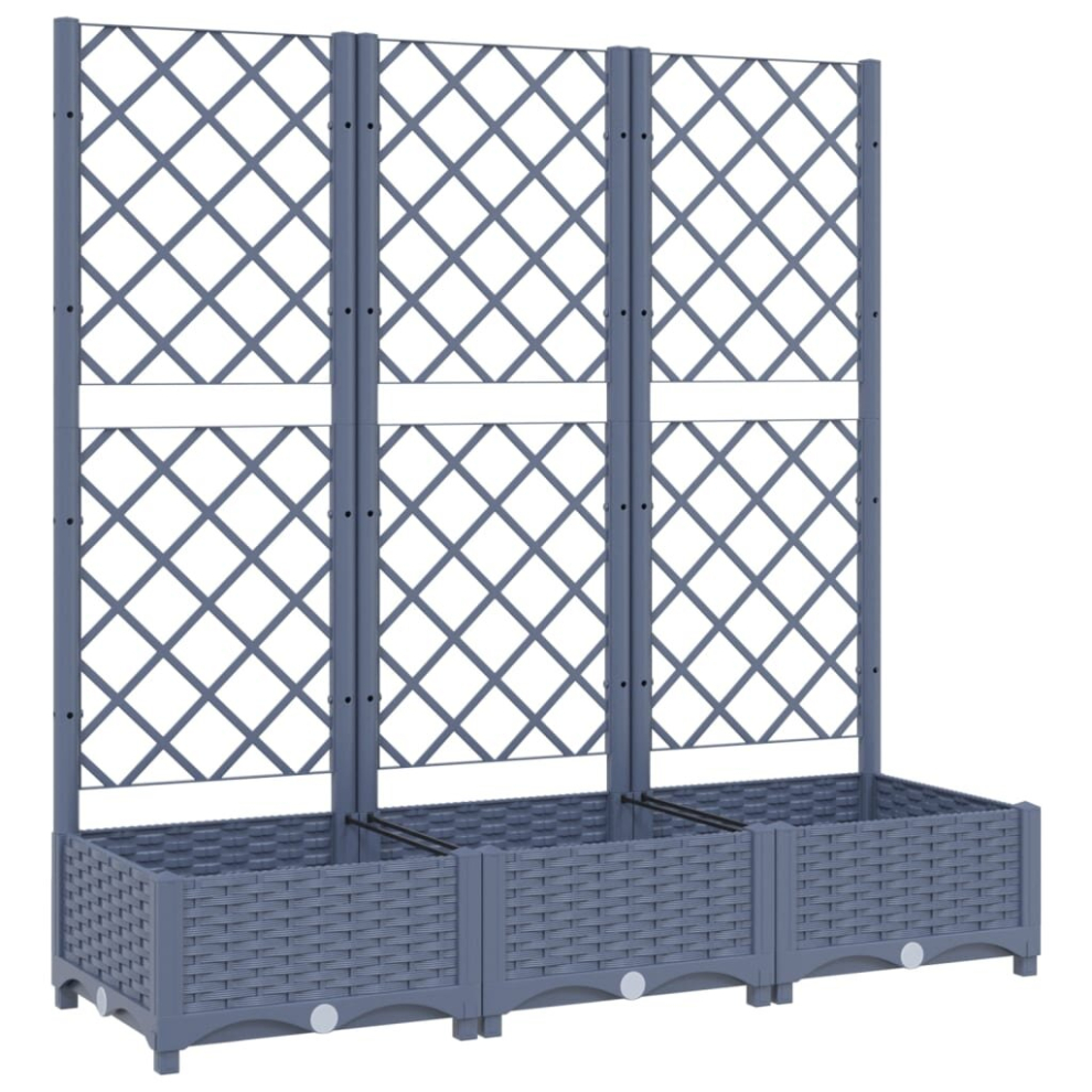 vidaXL Garden Planter with Trellis Plant Pot Flower Pot Planter Blue Grey PP