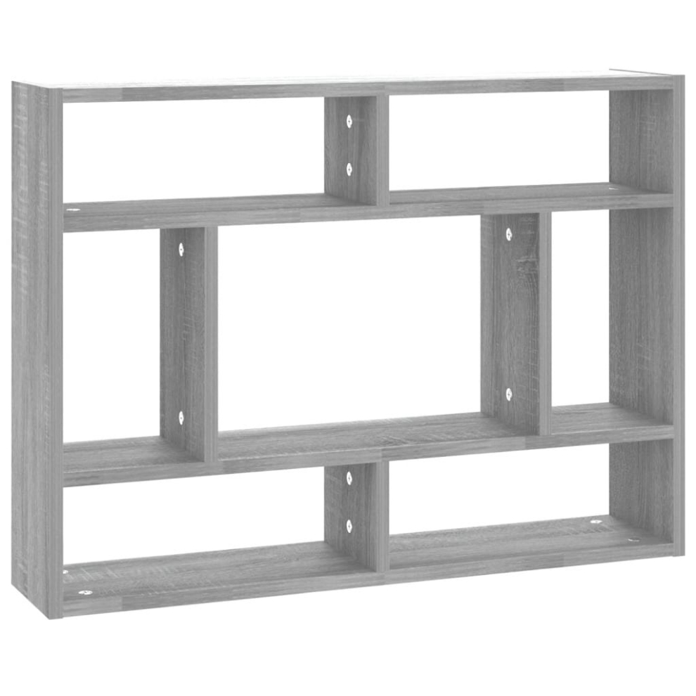 (grey sonoma) vidaXL Wall Shelf Engineered Wood Household Display Storage Rack Multi Colours