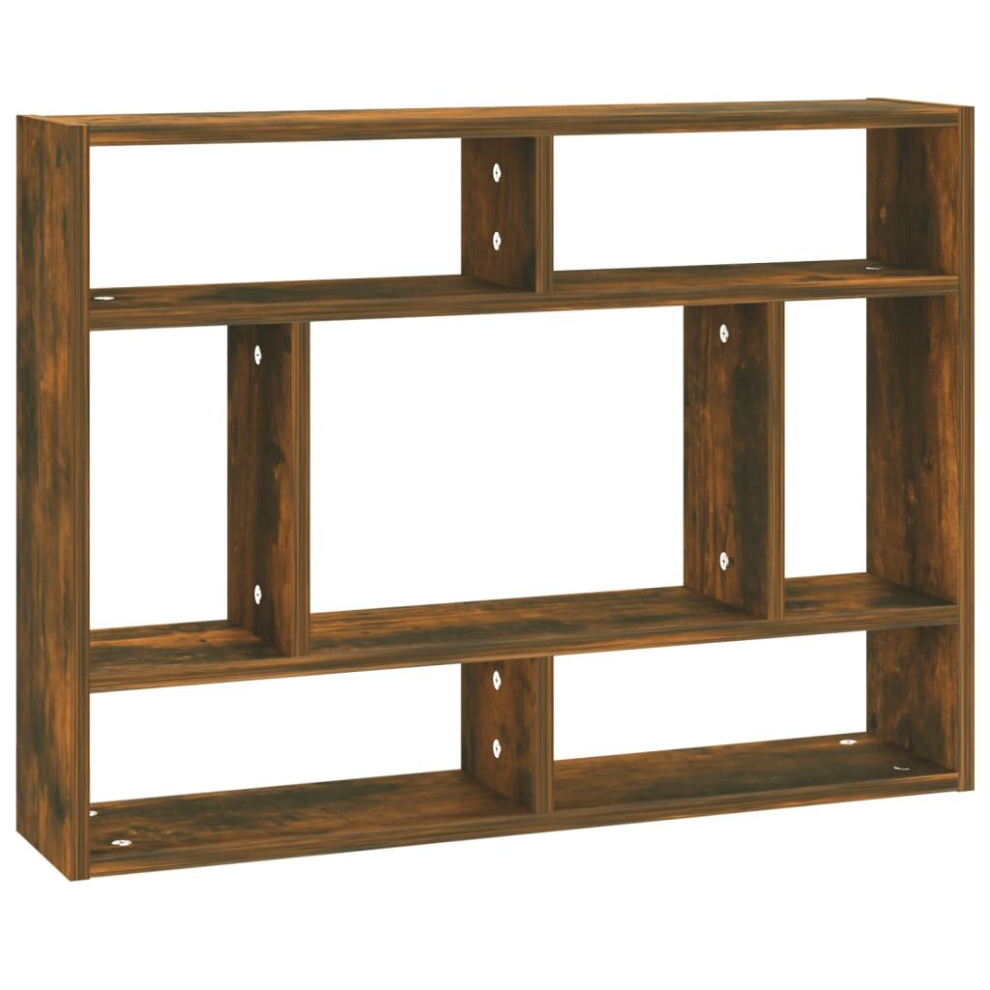 (smoked oak) vidaXL Wall Shelf Engineered Wood Household Display Storage Rack Multi Colours