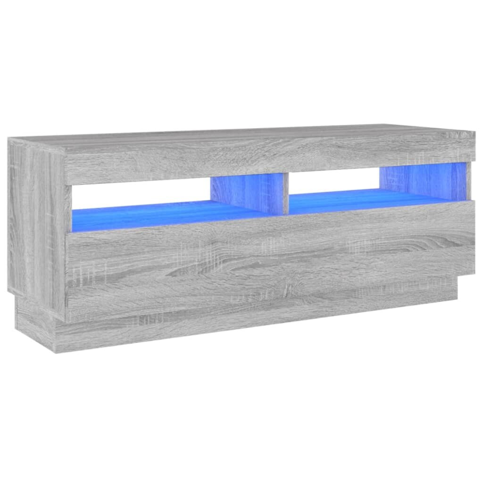 (Grey sonoma, 100 x 35 x 40 cm (L x W x H)) vidaXL TV Cabinet with LED Lights TV Stand Multi Colours 100x35x40/80x35x40 cm