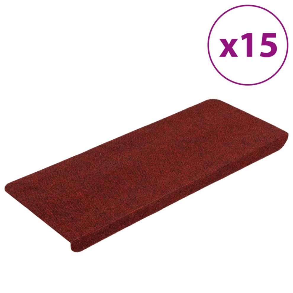 (red, 65 x 28 cm) vidaXL Self-adhesive Stair Mats Carpet Stair Treads Stair Step Protector Rug