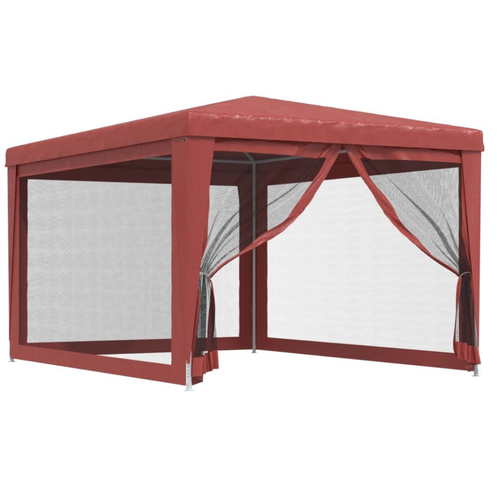 (Red, 297 x 396 x 246 cm (L x W x H)) vidaXL Party Tent with Mesh Sidewalls Canopy Gazebo Multi Colours Multi Sizes