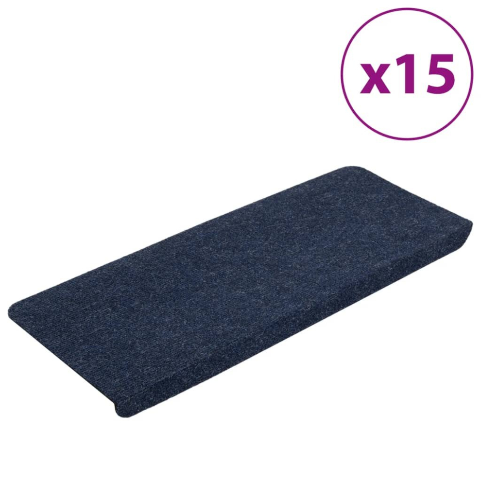 (blue, 65 x 28 cm) vidaXL Self-adhesive Stair Mats Carpet Stair Treads Stair Step Protector Rug