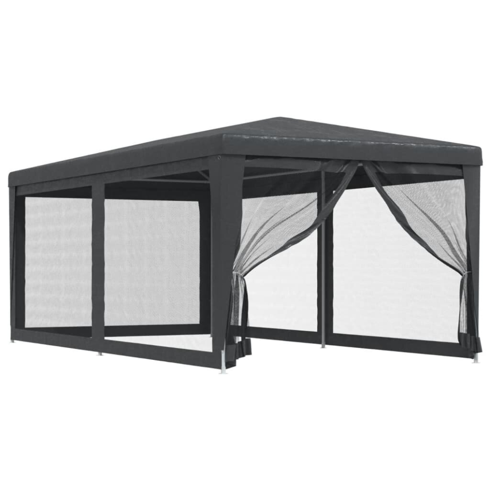 (Anthracite, 296 x 594 x 258 cm (L x W x H)) vidaXL Party Tent with Mesh Sidewalls Canopy Gazebo Multi Colours Multi Sizes