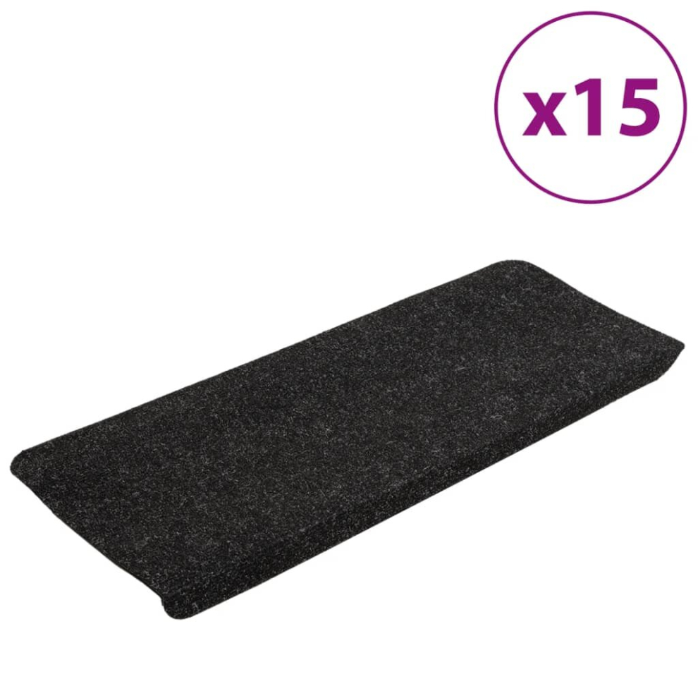 Vidaxl (Anthracite, 65 X 28 Cm) Self-Adhesive Stair Mats Carpet Stair Treads Stair Step Protector Rug