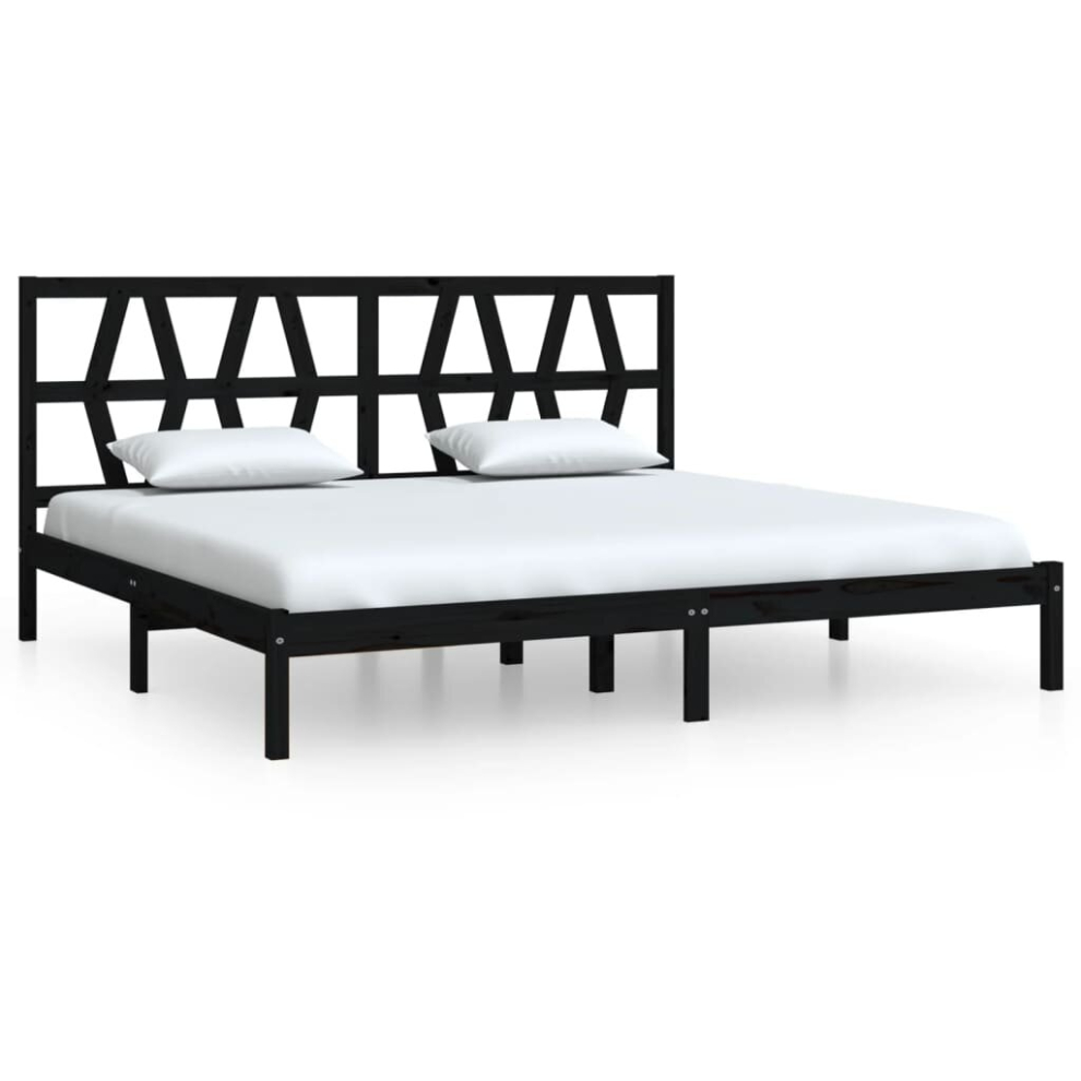 (black, 200 x 200 cm) vidaXL Solid Wood Pine Bed Frame Wooden Bedstead Bed Base Multi Colours/Sizes