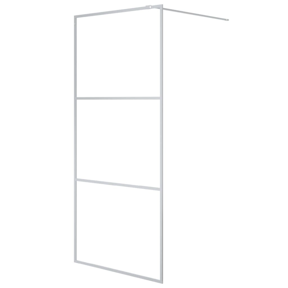 Vidaxl Walk-In Shower Wall Silver 90X195 Cm Clear Esg Glass Shower Screen