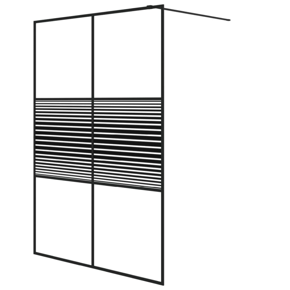 Vidaxl Walk-In Shower Wall Black 140X195 Cm Clear Esg Glass Shower Screen 8720287052463