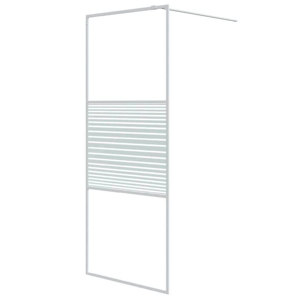 Vidaxl Walk-In Shower Wall White 80X195 Cm Clear Esg Glass Shower Enclosure
