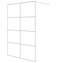 vidaXL Walk-in Shower Wall White 140x195 cm Clear ESG Glass Shower Screen