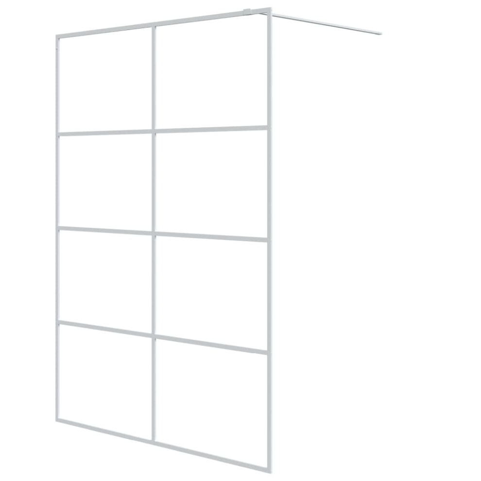 Vidaxl Walk-In Shower Wall White 140X195 Cm Clear Esg Glass Shower Screen