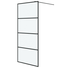 vidaXL Walk-in Shower Wall Black 90x195 cm Frosted ESG Glass Shower Screen