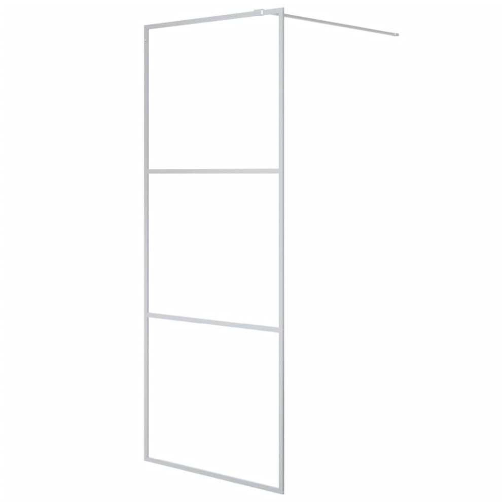 vidaXL Walk-in Shower Wall Silver 80x195 cm Clear ESG Glass Shower Screen